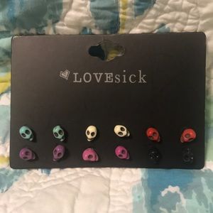 Skull multicolor stud earrings